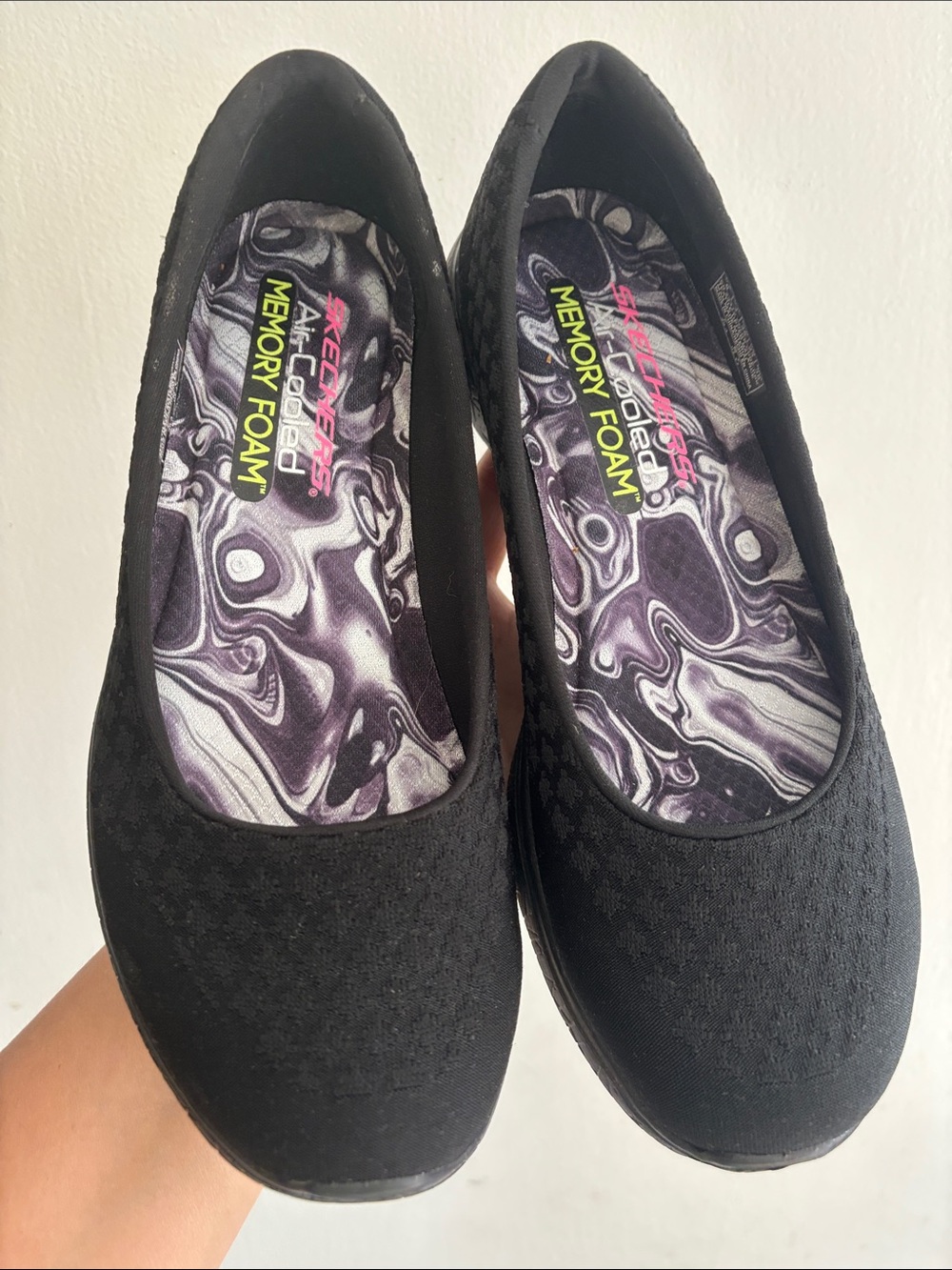 Skechers Black Slip-On Memory Foam Ballet Flats